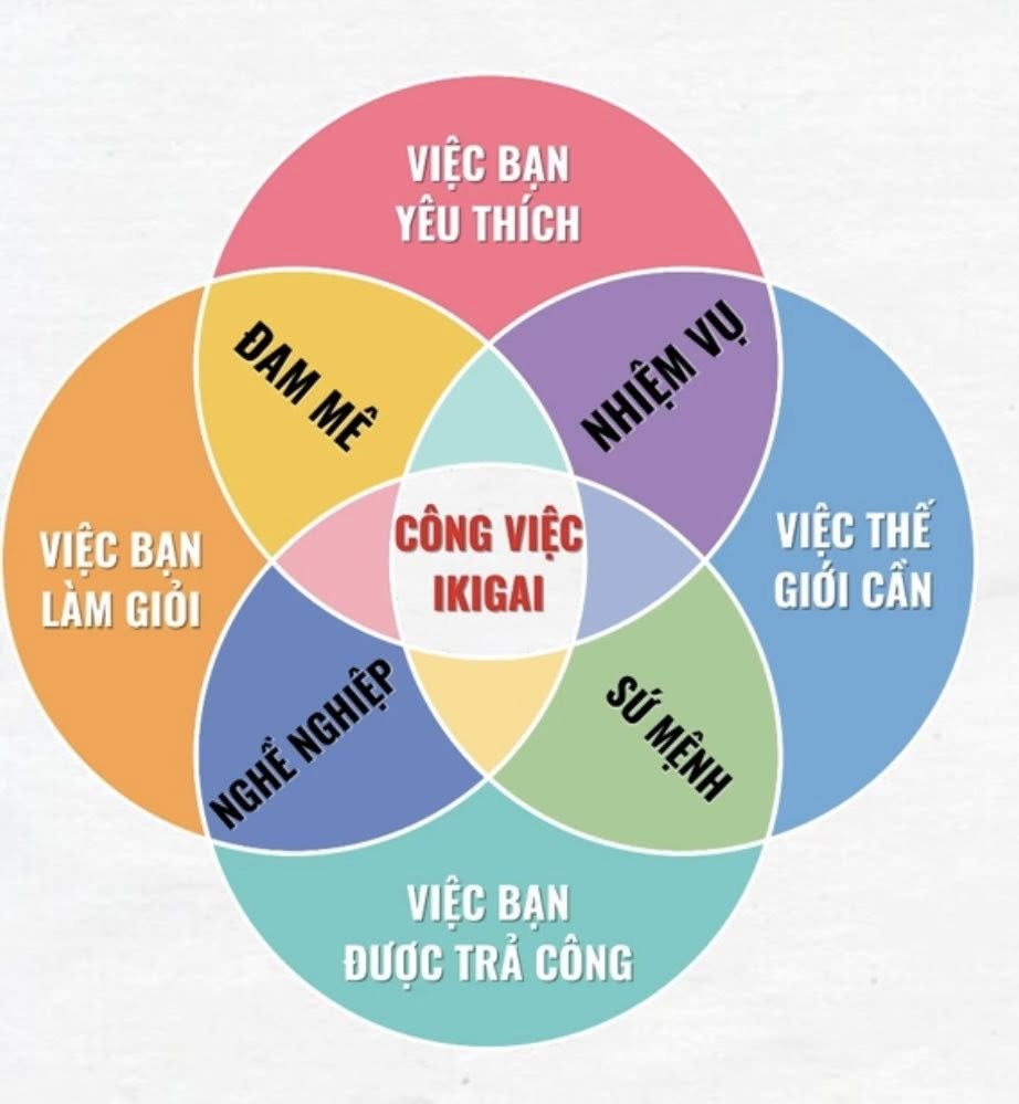 Ikigai công thức tìm ra đam mê chuyên môn nghề nghiệp năng lực lý tưởng của chúng ta