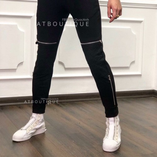 Quần jogger khóa zip