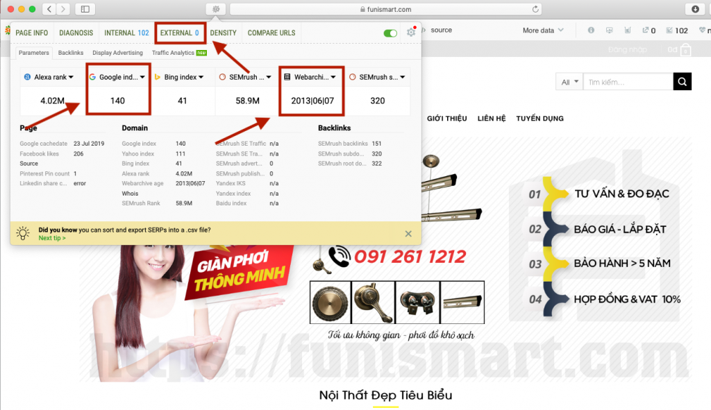 Công cụ SEOquake đánh giá website chất lượng